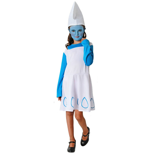 Fato de Duende Azul Vestido para menina 