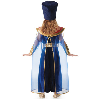 Fato de Faraó Egípcio Azul para menina