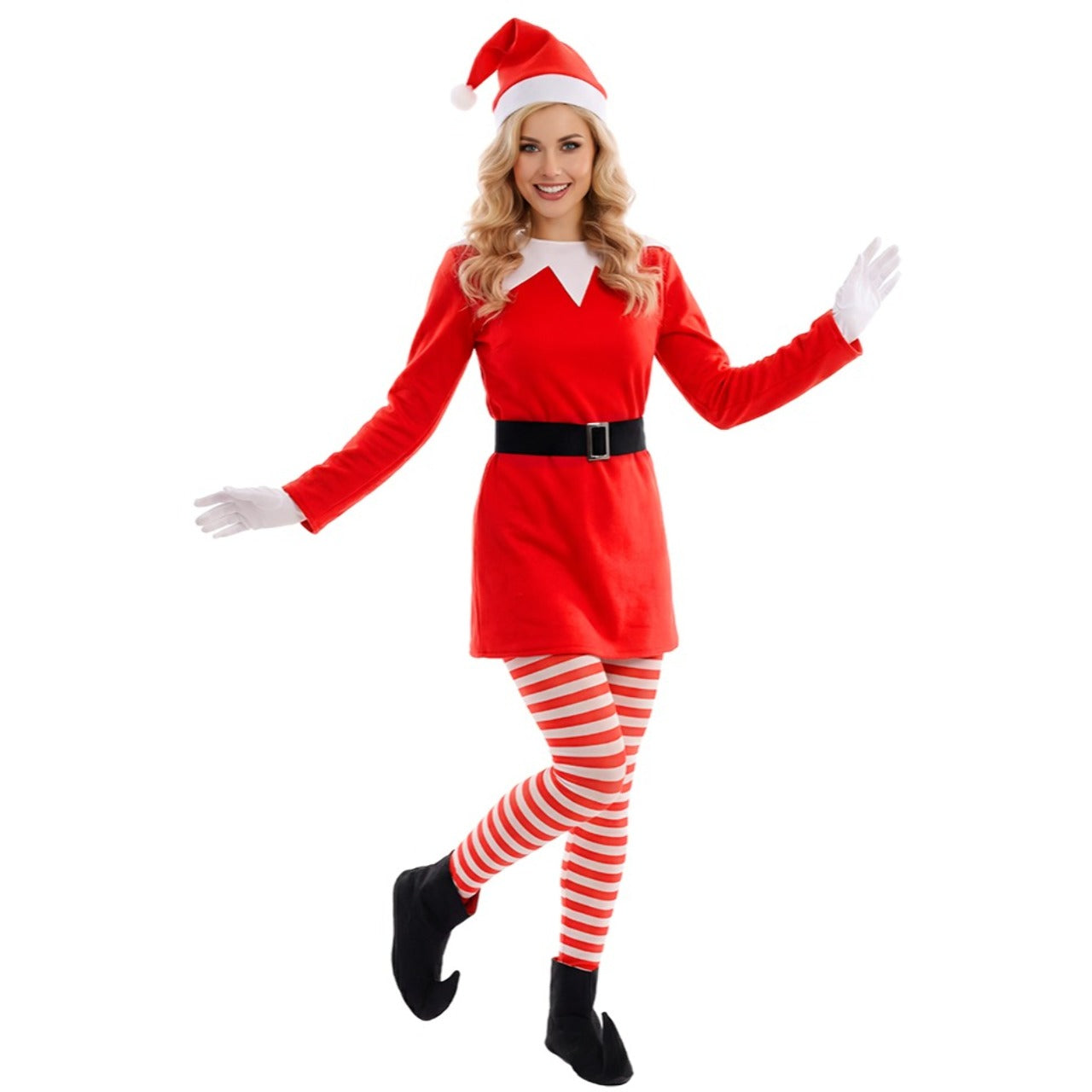 Fato de Elfa Divertida de Natal para mulher 