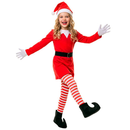 Fato de Elfa Divertida de Natal para menina