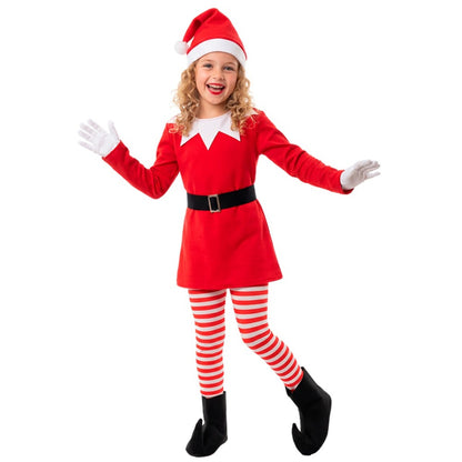 Fato de Elfa Divertida de Natal para menina