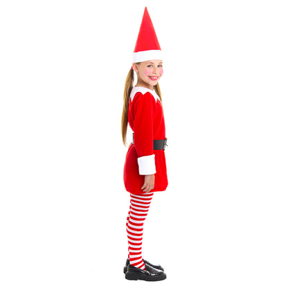 Fato de Elfa de Natal Vermelho para menina