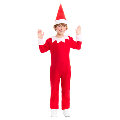 Fato de Elfo de Natal Vermelho infantil