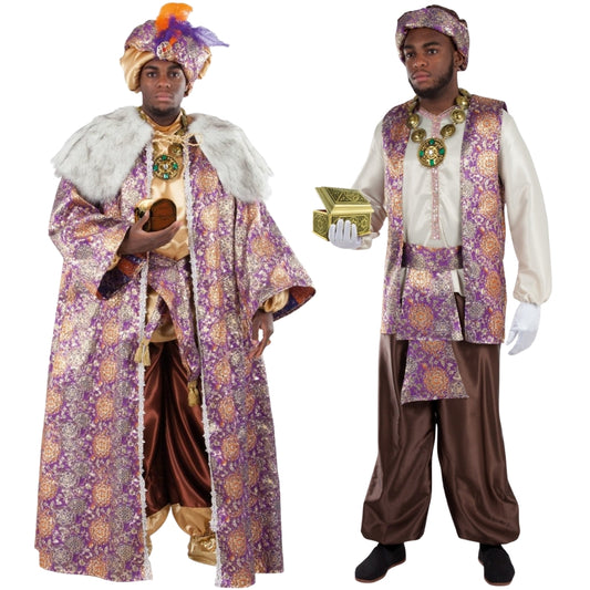 Fatos de casal de Rei Mago Baltasar e Pajem Real