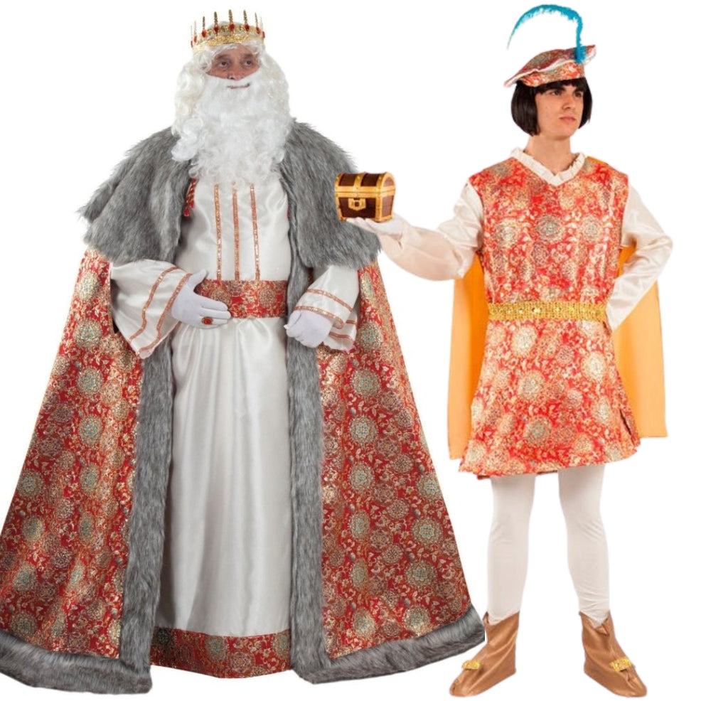 Fatos de casal de Rei Mago Gaspar e Pajem Real