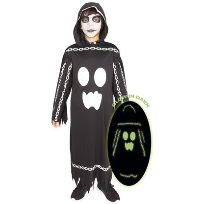 Fantasia infantil fantasma acorrentado brilhante