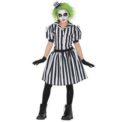 Fato de Fantasma Riscas Vestido para menina