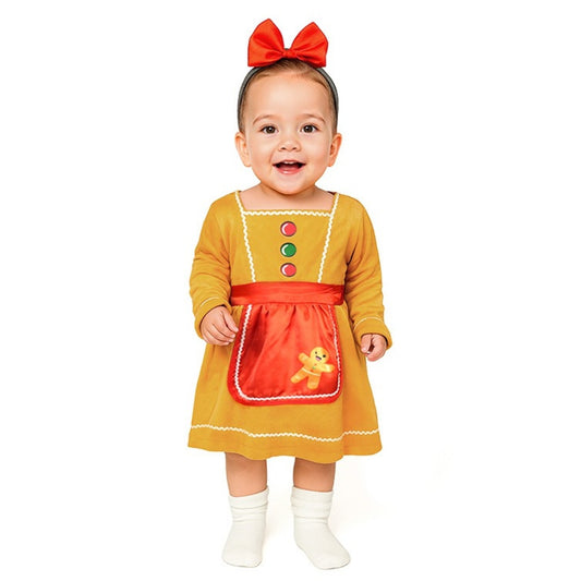 Fato de Biscoito de Gengibre com Laço para bebé