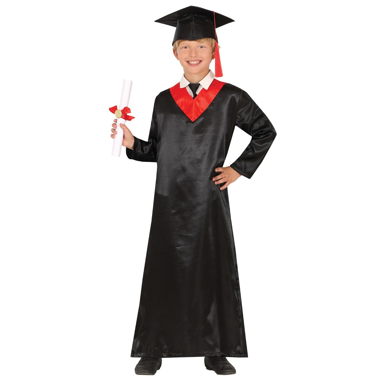 Fato de Graduado Clássico Vermelho infantil