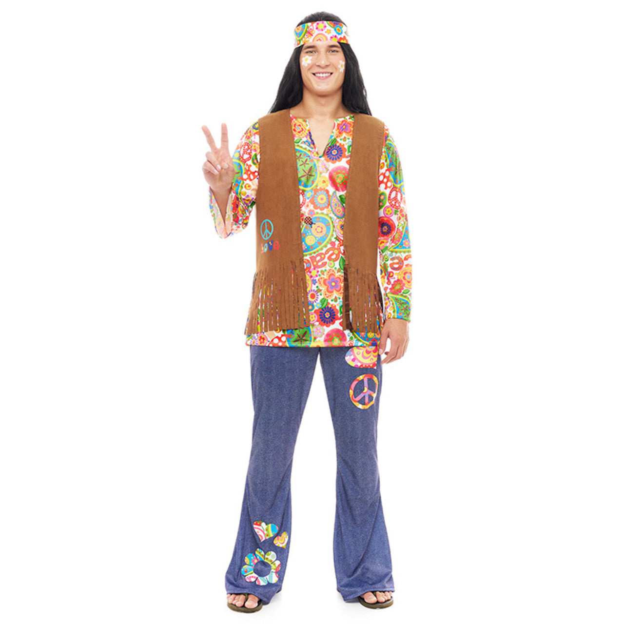 Fato de Hippie Peace para homem