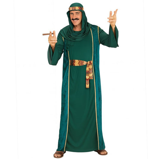 Fato de Sheik Árabe Verde para adulto