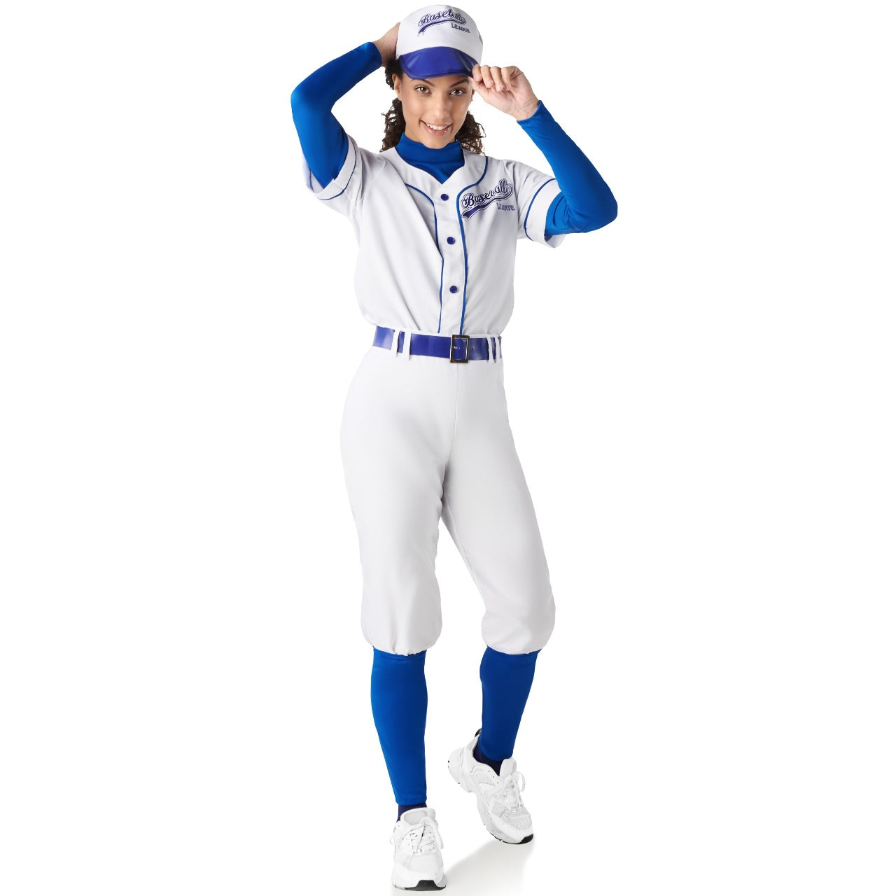 Fato de Jogador de Beisebol Azul para mulher