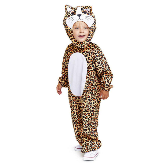 Fato de leopardo com bigode infantil