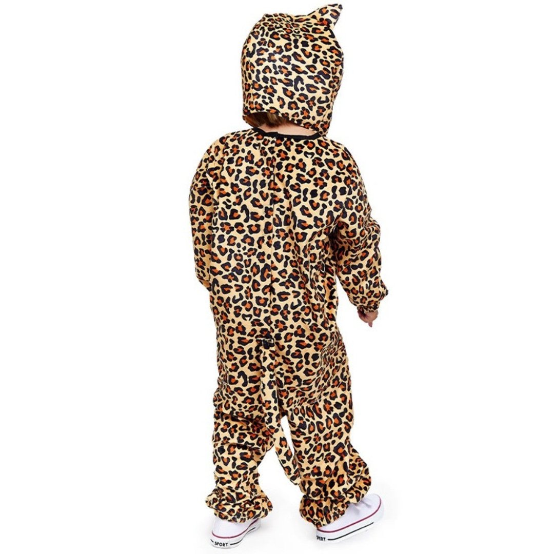 Fato de leopardo com bigode infantil