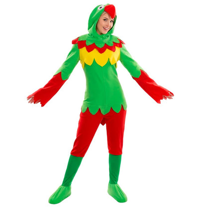 Fato de Arara Papagaio Multicolor para adulto 