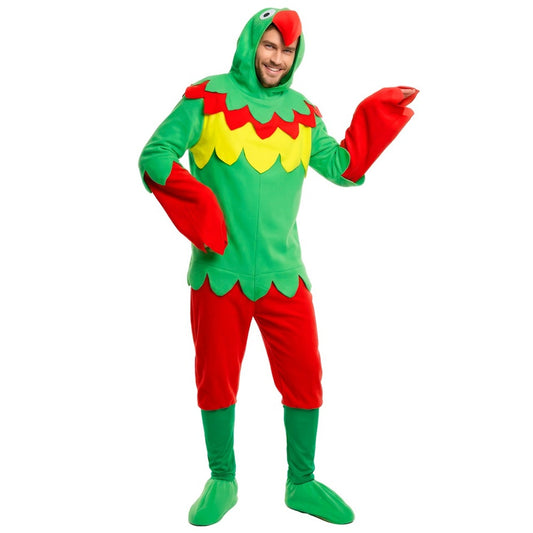 Fato de Arara Papagaio Multicolor para adulto 