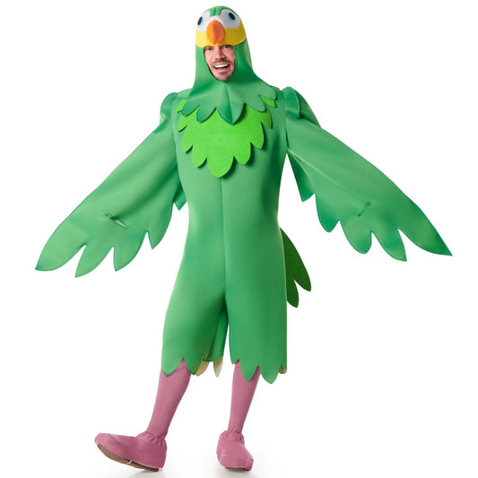 Fato de Papagaio Verde para adulto