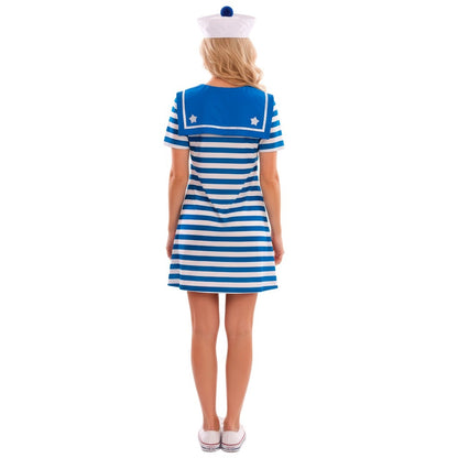Fato de Marinheira Azul às Riscas para mulher
