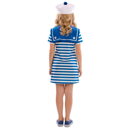 Fato de Marinheira Azul às Riscas para menina