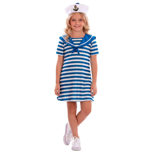 Fato de Marinheira Azul às Riscas para menina