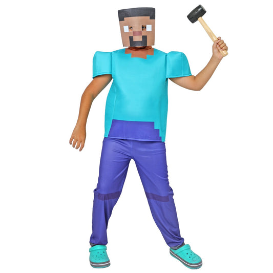 Fato de Minecraft Azul para menino