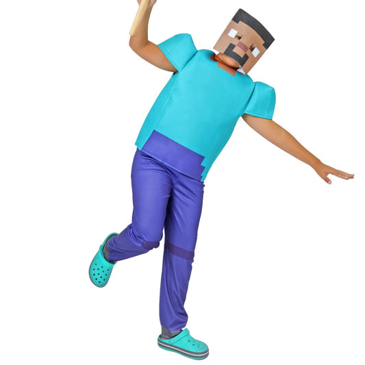 Fato de Minecraft Azul para menino