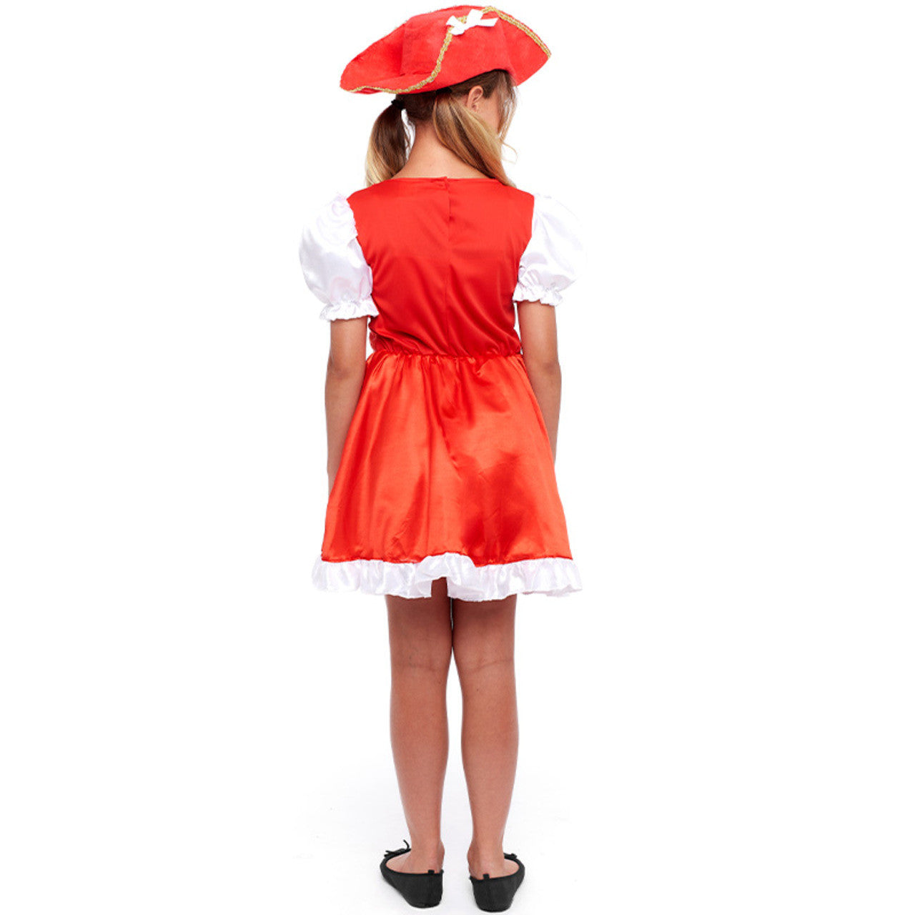 Fato de mosqueteiro vermelho para menina