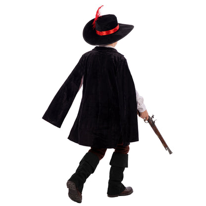 Fato de Mosqueteiro Negro infantil