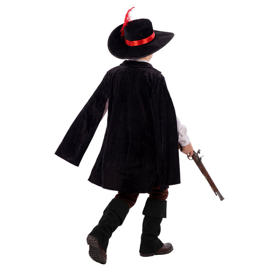 Fato de Mosqueteiro Negro infantil