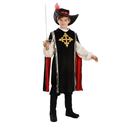 Fato de Mosqueteiro Negro infantil
