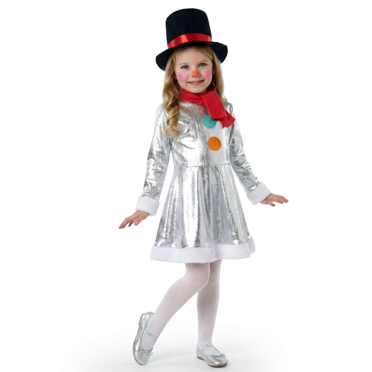 Fato de Boneca de Neve Prateada para menina