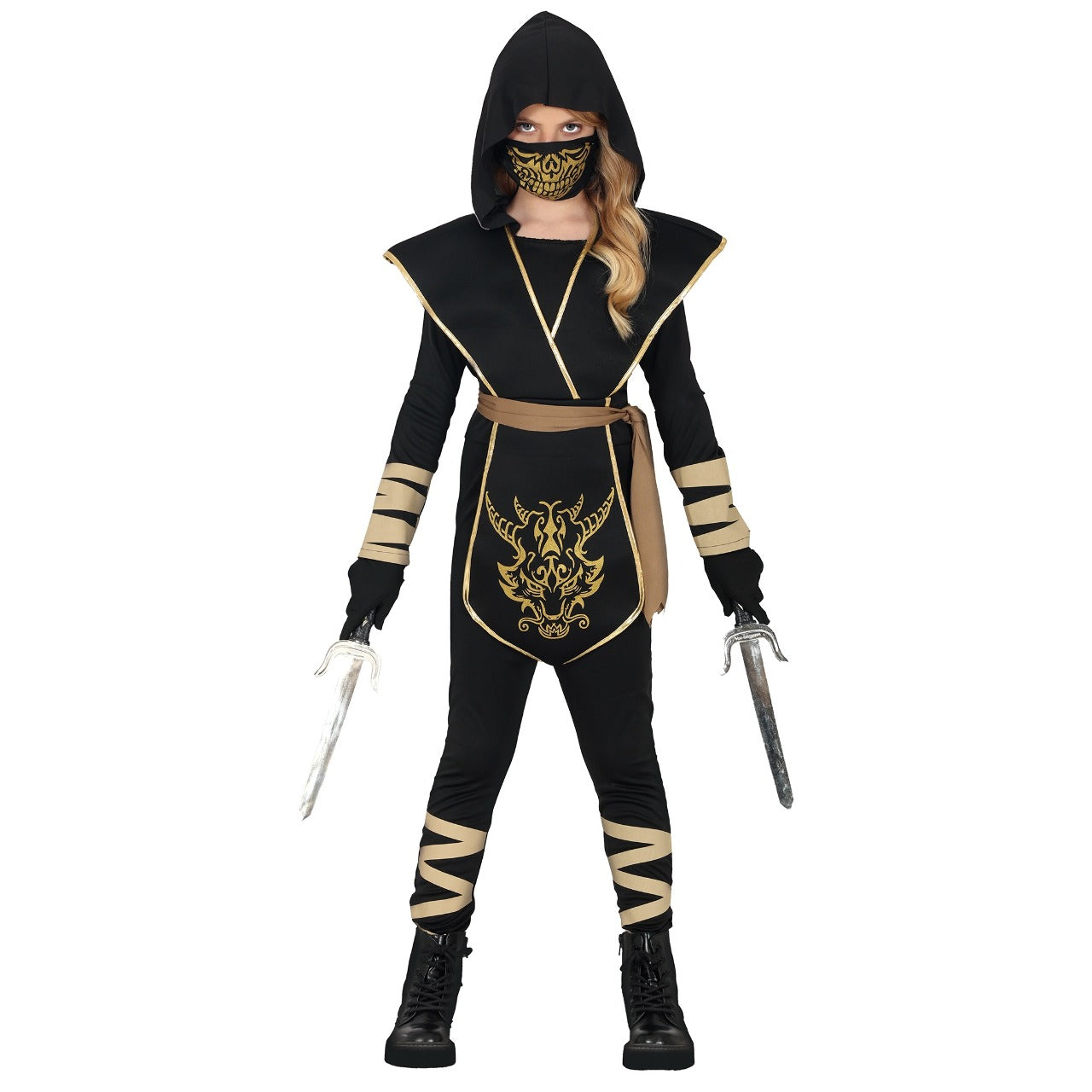 Fato de Ninja Dragão Negro para menina