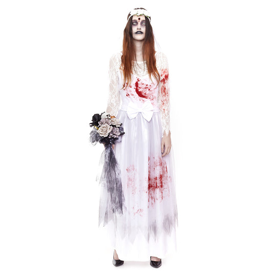 Fato de Noiva Zombie Sangrenta para mulher
