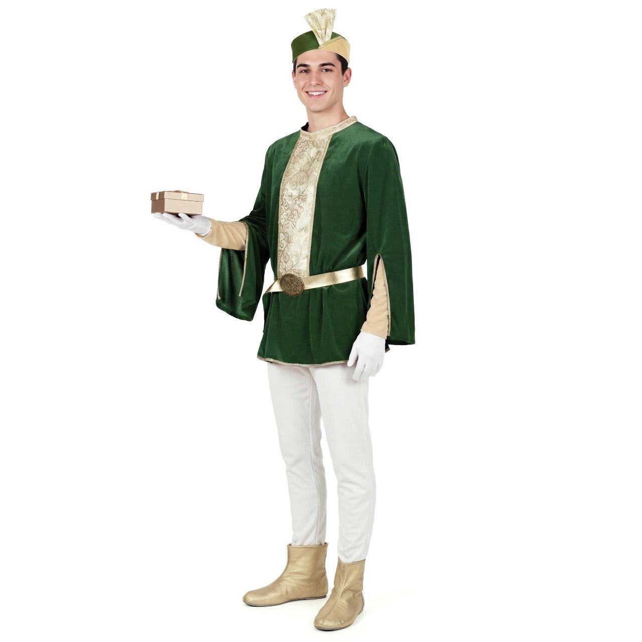 Fato de Pajem Real Verde Deluxe para adulto