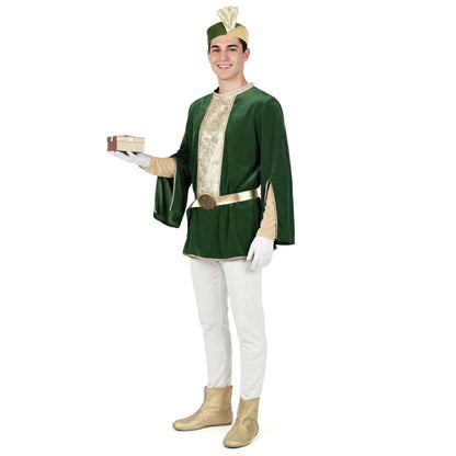 Fato de Pajem Real Verde Deluxe para adulto