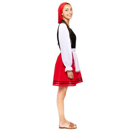 Fato de Pastora Galega Vermelho para mulher