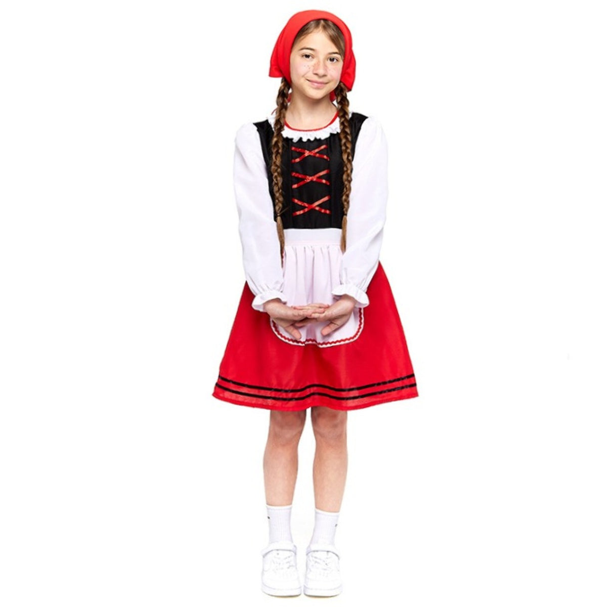 Fato de Pastora Galega Vermelho para menina