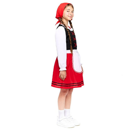 Fato de Pastora Galega Vermelho para menina