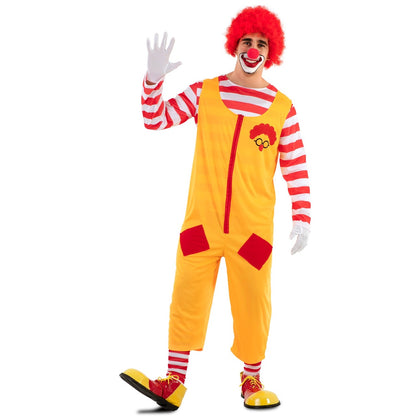 Fato de Palhaço Burger Amarelo para adulto 