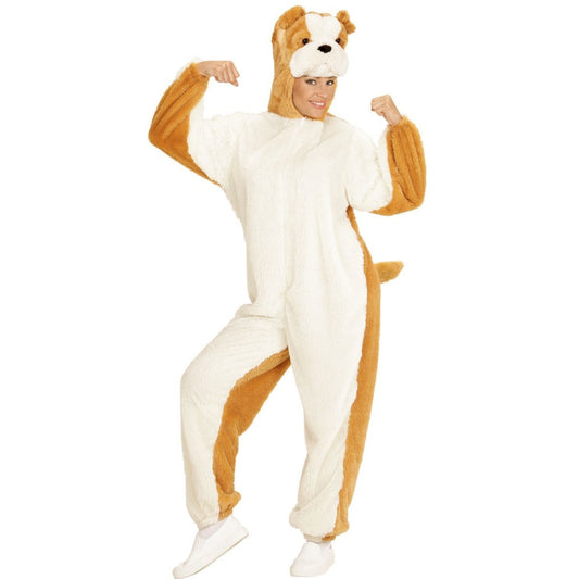 Fato de Cachorro Bulldog Peluche para adulto