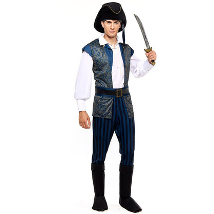 Fato de Pirata Índigo para homem