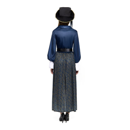 Fato de Pirata Índigo para mulher