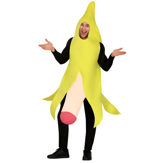 Fato de Banana Amarela Divertida para adulto
