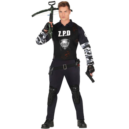 Fantasia de polícia zumbi para homens