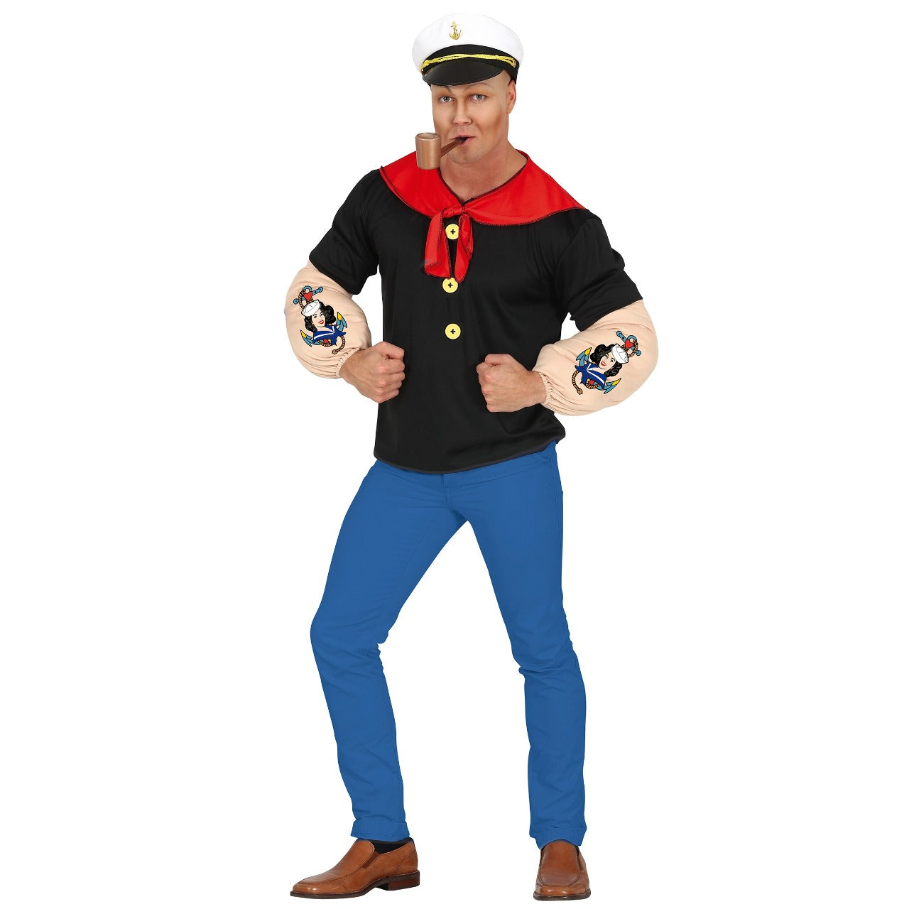 Fato de Popeye muscular para homem