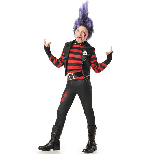 Fato de Rocker Punky Listras infantil