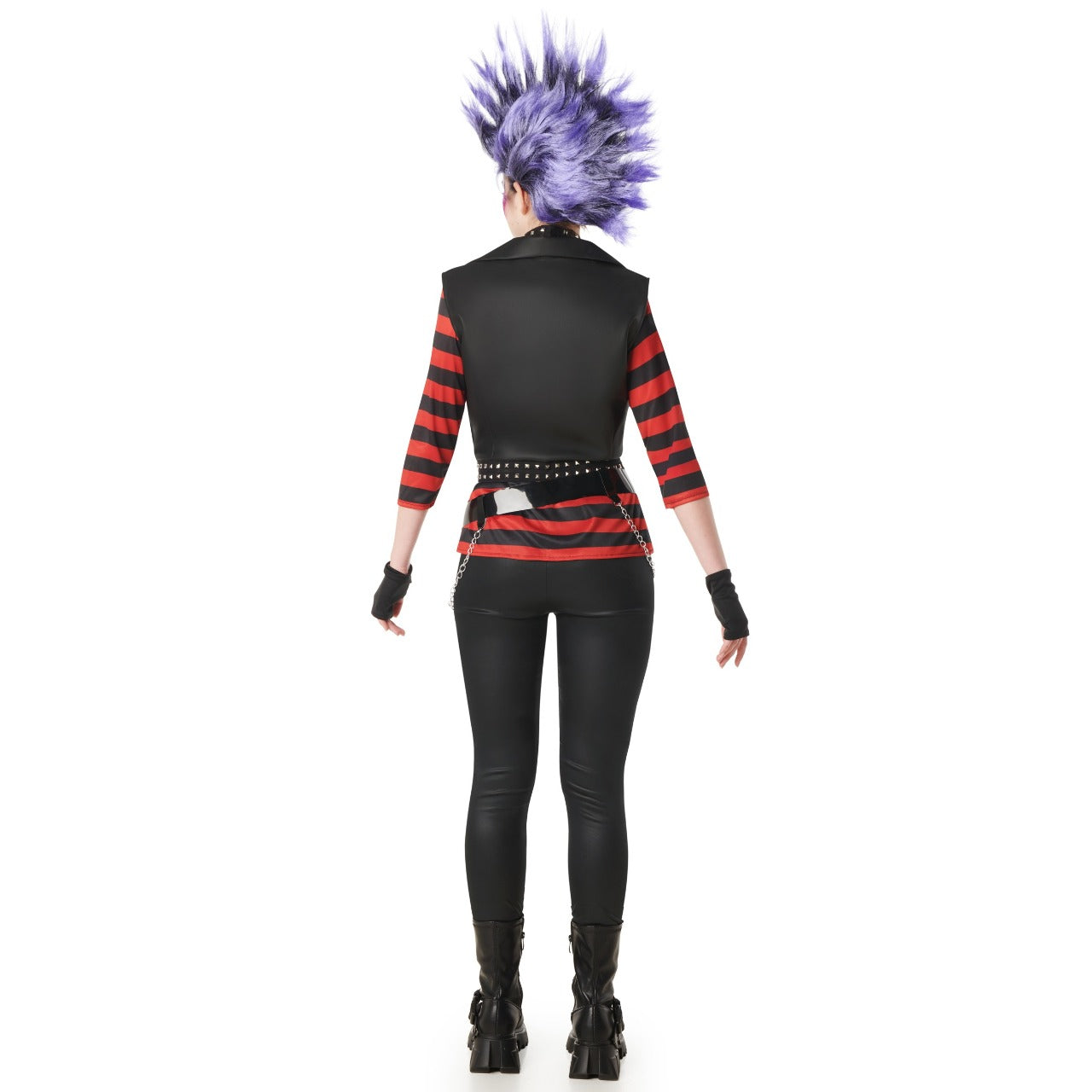 Fato de Rocker Punky Riscas para mulher