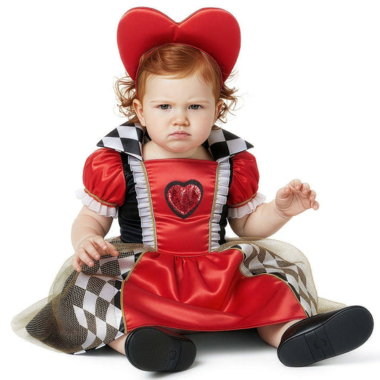 Fato de Rainha de Copas Vermelho para Bebé