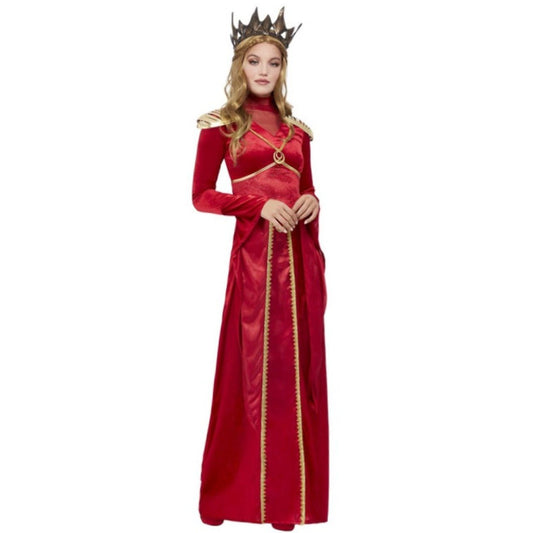 Fato de Rainha Medieval Vermelha para mulher