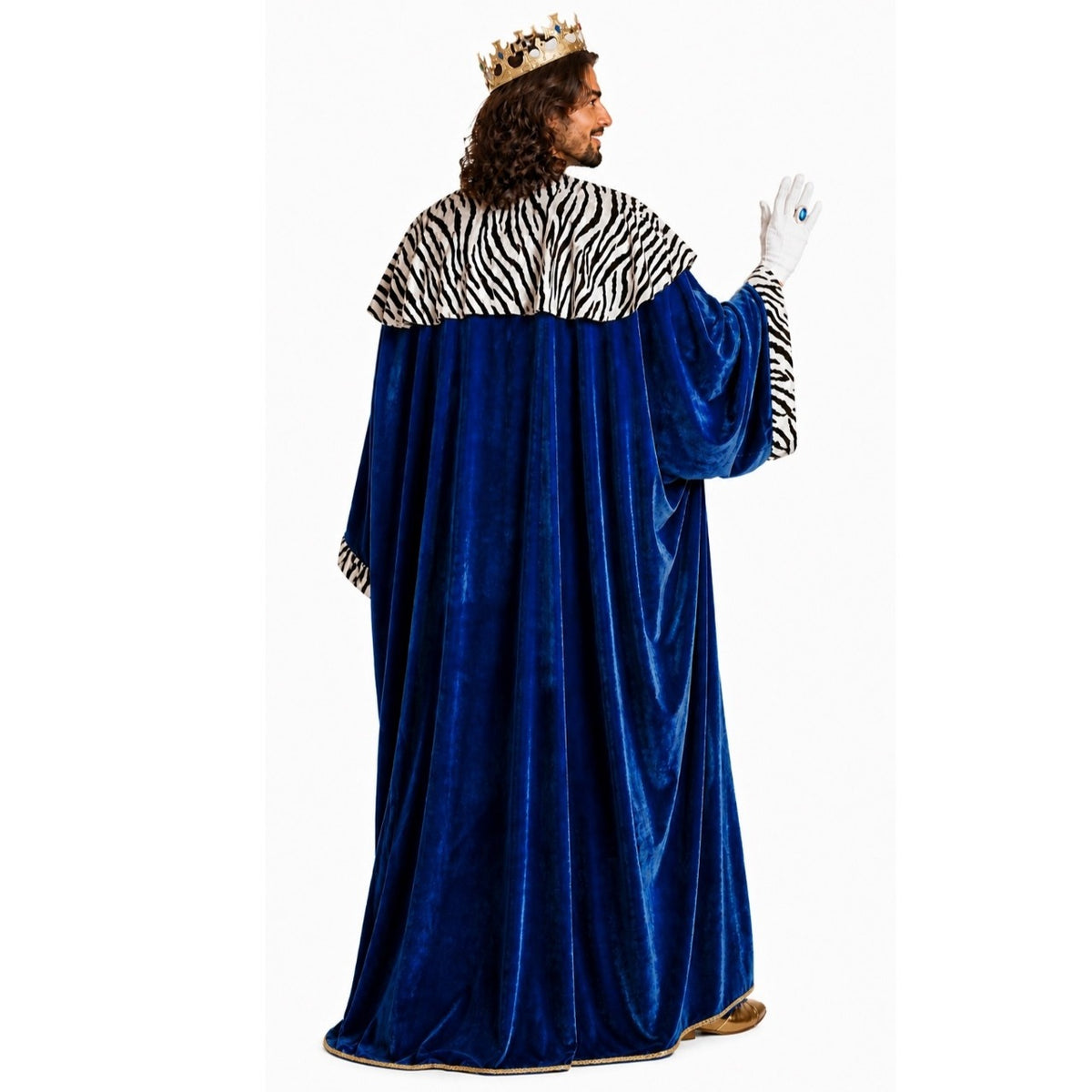 Fato de Rei Mago Melchior Padrão Zebra para adulto